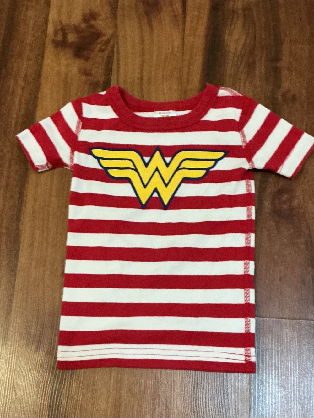 Wonder Woman Kids Red & White Striped Costume Tee new sz 2